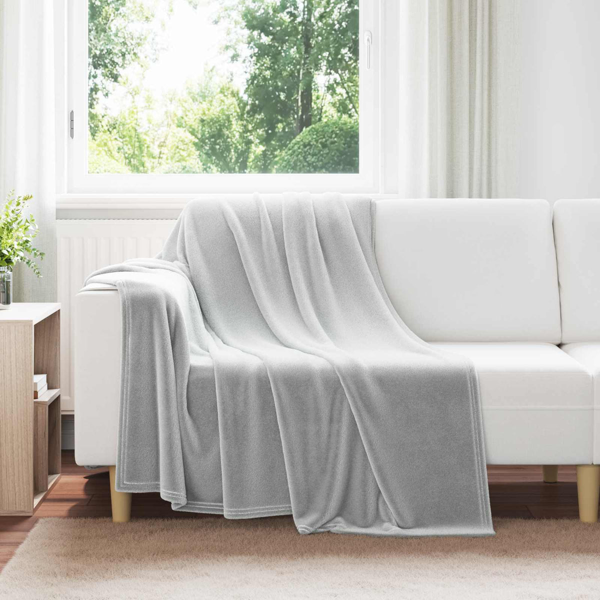 vidaXL Blankets 6 pcs Grey 150 x 200 cm Fleece