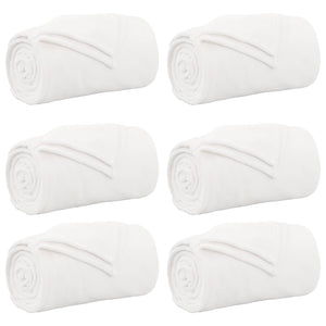 vidaXL Blankets 6 pcs White 130 x 150 cm Fleece