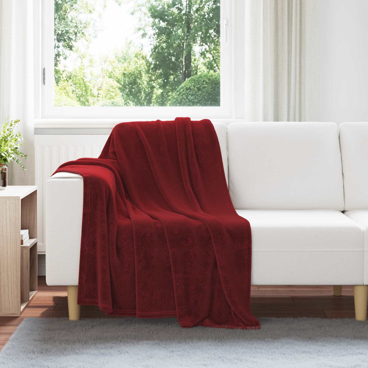 vidaXL Throws 6 pcs Bordeaux 130 x 150 cm Fleece