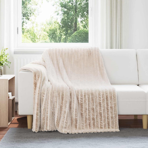 vidaXL Throw Blanket Beige 200 x 150 cm Fleece