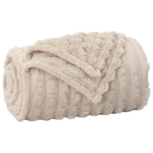 vidaXL Throw Blanket Beige 200 x 150 cm Fleece