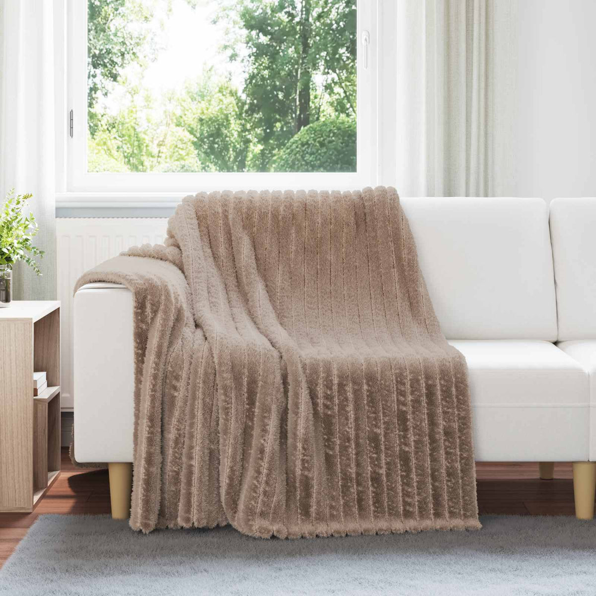 vidaXL Throw Blanket Camel 200 x 150 cm Fleece