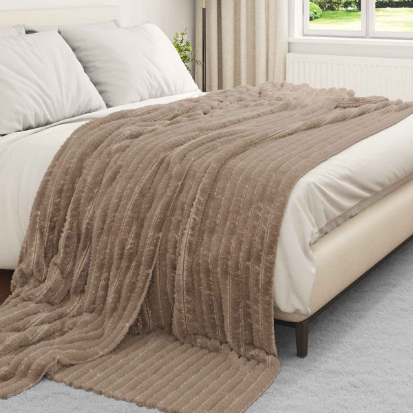 vidaXL Camel Throw Blanket 270 x 240 cm Fleece