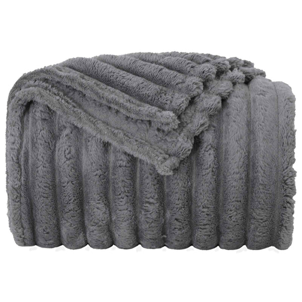 vidaXL Throw Blanket Dark Grey 240 x 220 cm Fleece