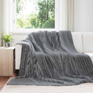 vidaXL Throw Dark Grey 270 x 240 cm Fleece