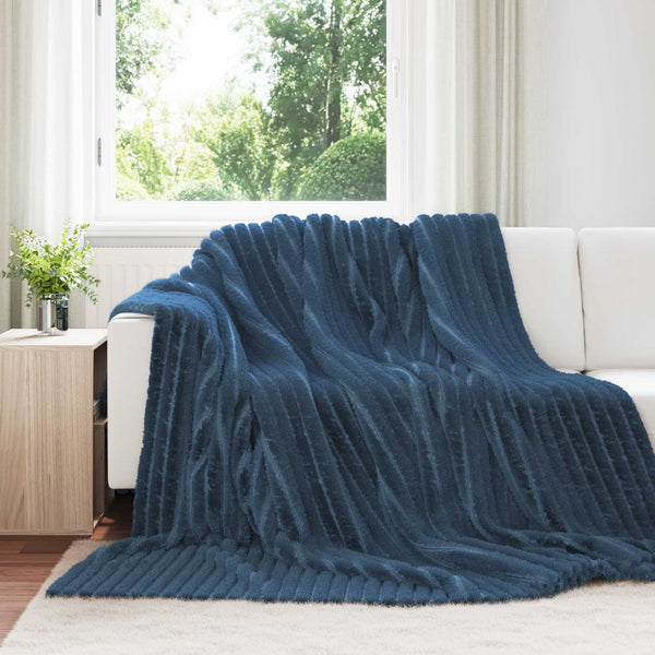 vidaXL Throw Blanket Navy Blue 270 x 240 cm Fleece