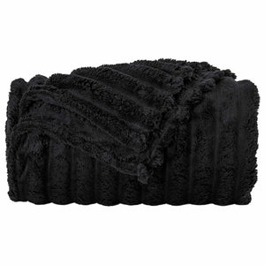vidaXL Throw Blanket Black 150 x 130 cm Fleece