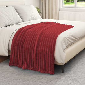 vidaXL Throw Blanket Burgundy 150 x 130 cm Fleece