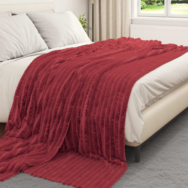 vidaXL Throw Blanket Burgundy 240 x 220 cm Fleece