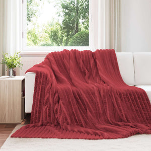 vidaXL Throw Blanket Burgundy 270 x 240 cm Fleece