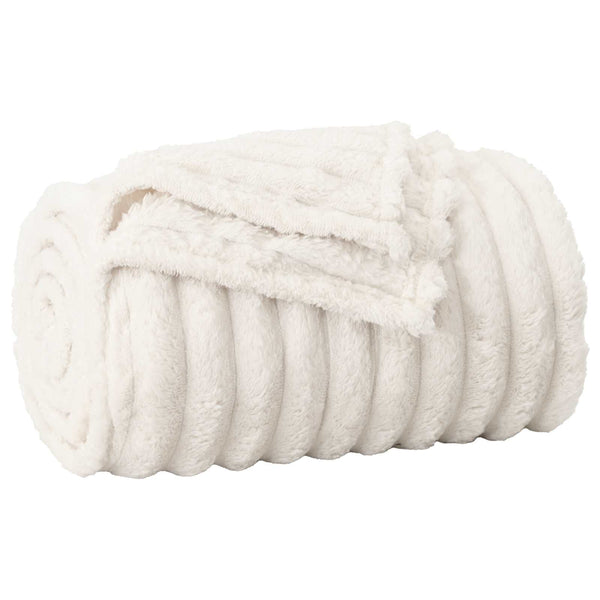 vidaXL Throw Blanket Cream 200 x 150 cm Fleece
