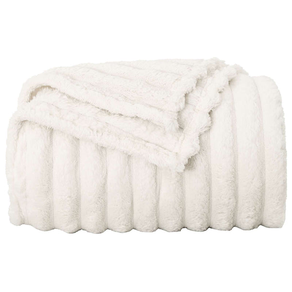 vidaXL Throw Blanket Cream 200 x 150 cm Fleece