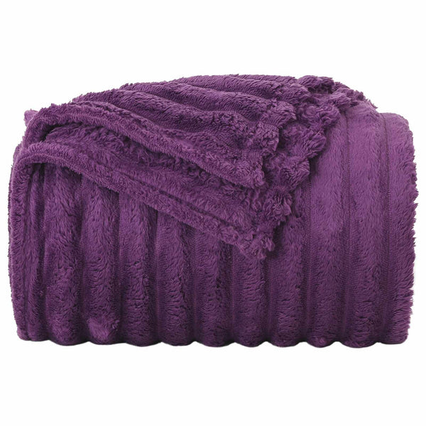 vidaXL Throw Blanket Purple 200 x 150 cm Fleece