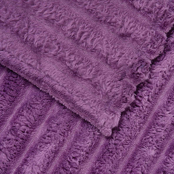 vidaXL Throw Blanket Purple 240 x 220 cm Fleece