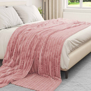 vidaXL Throw Blanket Pink 270 x 240 cm Fleece