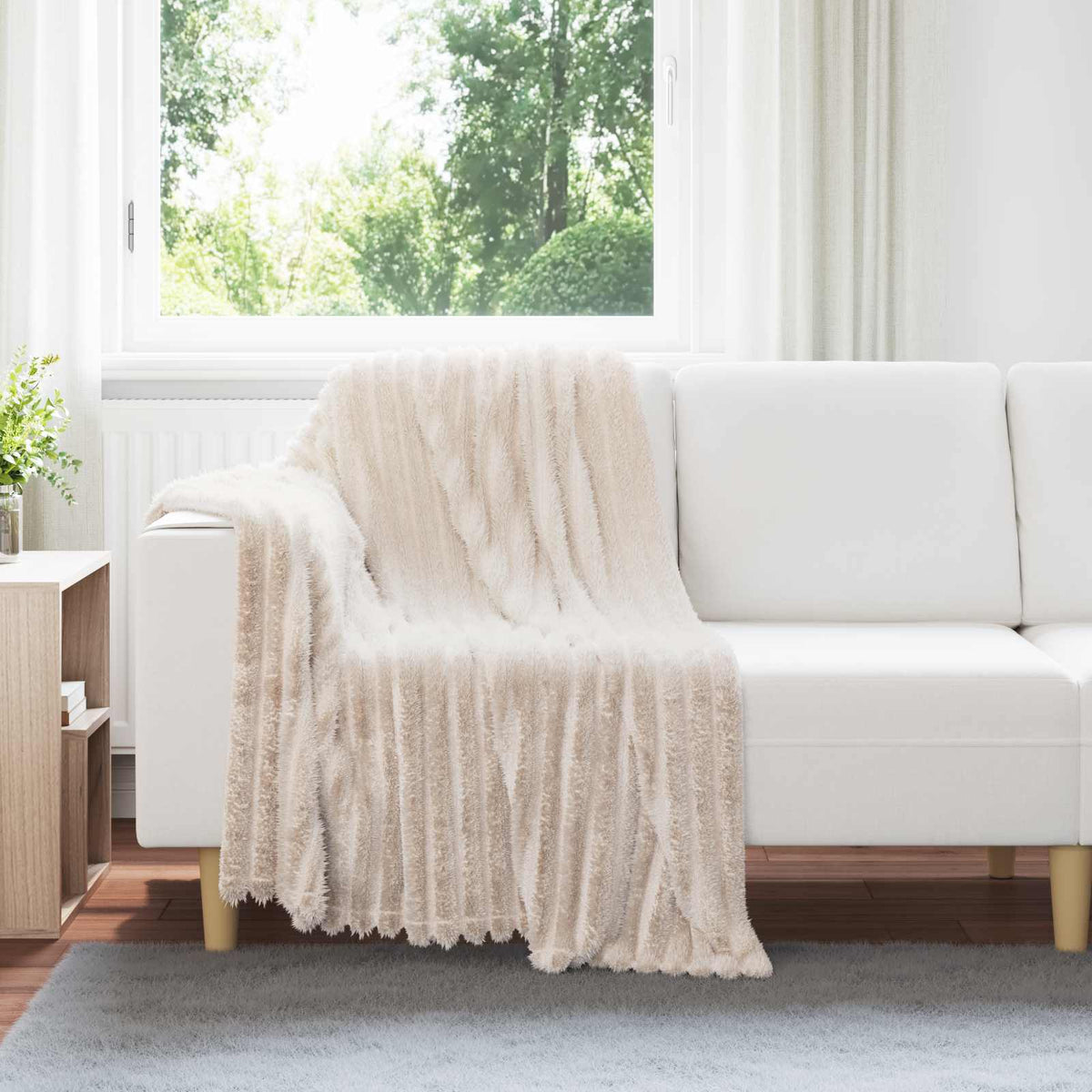 vidaXL Throws 6 pcs Beige 150 x 130 cm Fleece