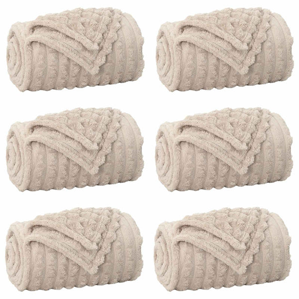 vidaXL Throws 6 pcs Beige 150 x 130 cm Fleece