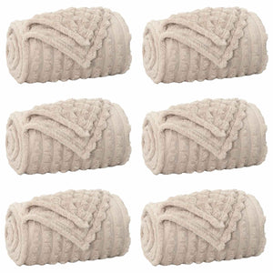 vidaXL Blankets 6 pcs Beige 200 x 150 cm Fleece