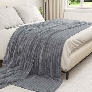 vidaXL Throw Blankets 6 pcs Dark Grey 240 x 220 cm Fleece