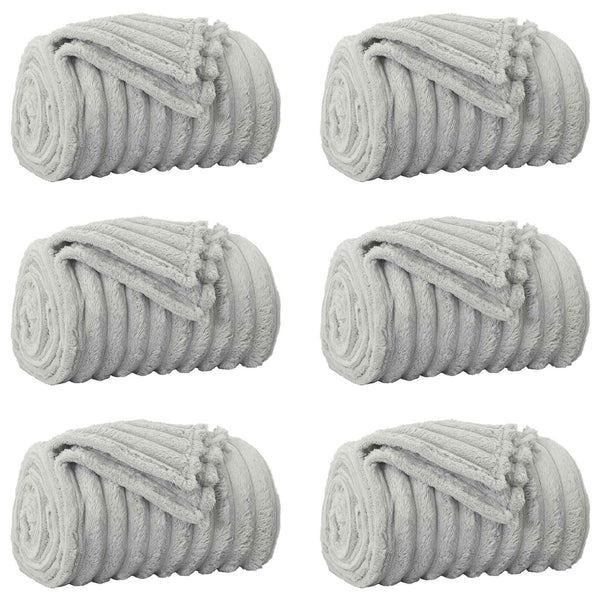 vidaXL Throws 6 pcs Grey 150 x 130 cm Fleece