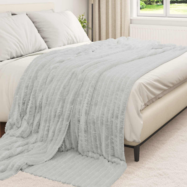 vidaXL Blankets 6 pcs Grey 270 x 240 cm Fleece