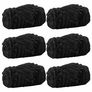vidaXL Blankets 6 pcs Black 200 x 150 cm Fleece