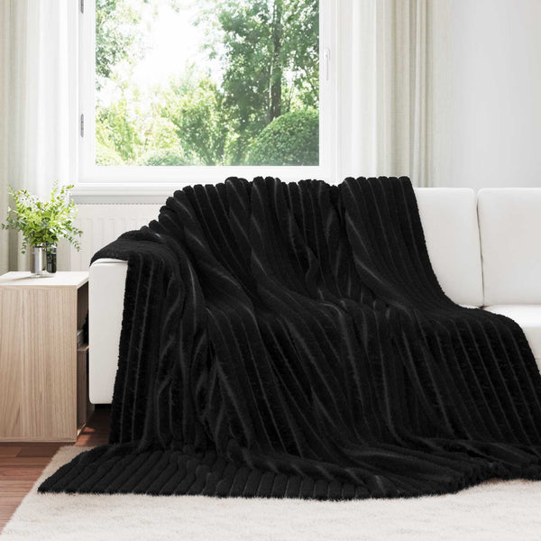 vidaXL Blankets 6 pcs Black 240 x 220 cm Fleece