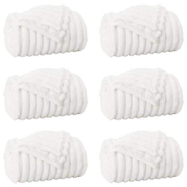 vidaXL Throws 6 pcs White 150 x 130 cm Fleece