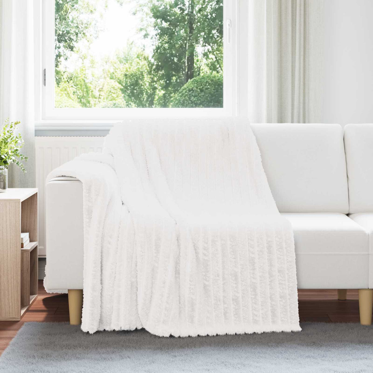 vidaXL Throws 6 pcs White 200 x 150 cm Fleece
