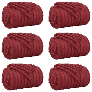 vidaXL Throws 6 pcs Burgundy 270 x 240 cm Fleece