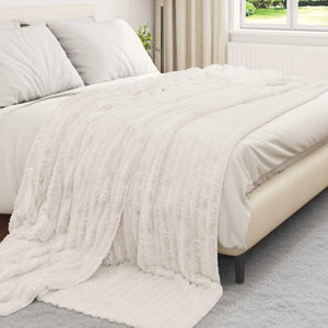 vidaXL Throw Blankets 6 pcs Cream 270 x 240 cm Fleece