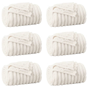 vidaXL Throw Blankets 6 pcs Cream 270 x 240 cm Fleece
