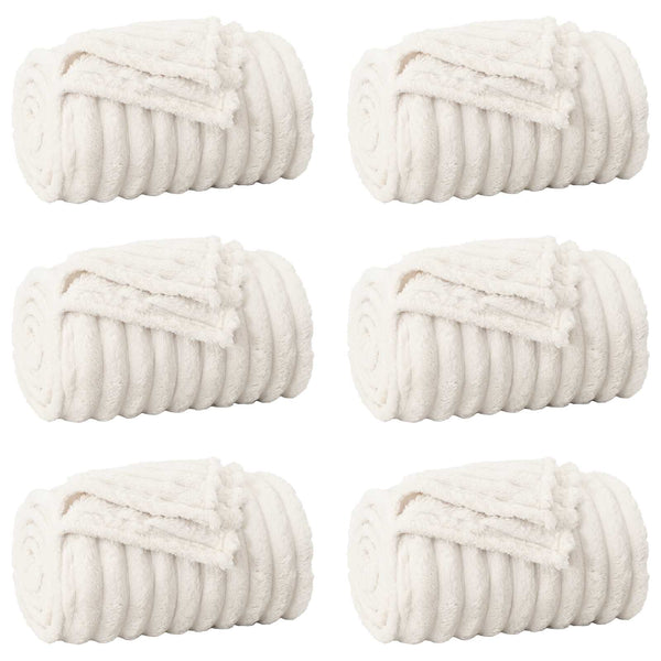 vidaXL Throw Blankets 6 pcs Cream 270 x 240 cm Fleece