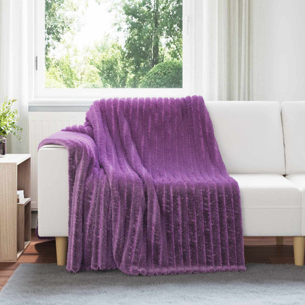 vidaXL Blankets 6 pcs Purple 200 x 150 cm Fleece