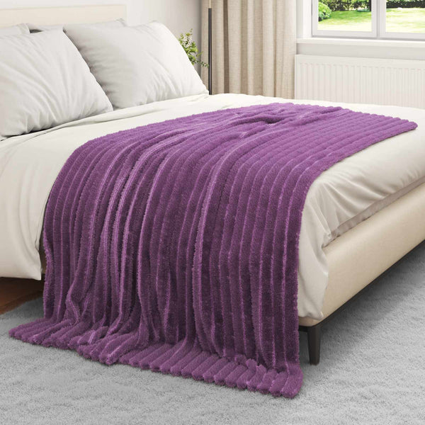 vidaXL Blankets 6 pcs Purple 200 x 150 cm Fleece