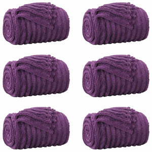 vidaXL Blankets 6 pcs Purple 200 x 150 cm Fleece