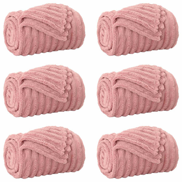 vidaXL Throws 6 pcs Pink 150 x 130 cm Fleece