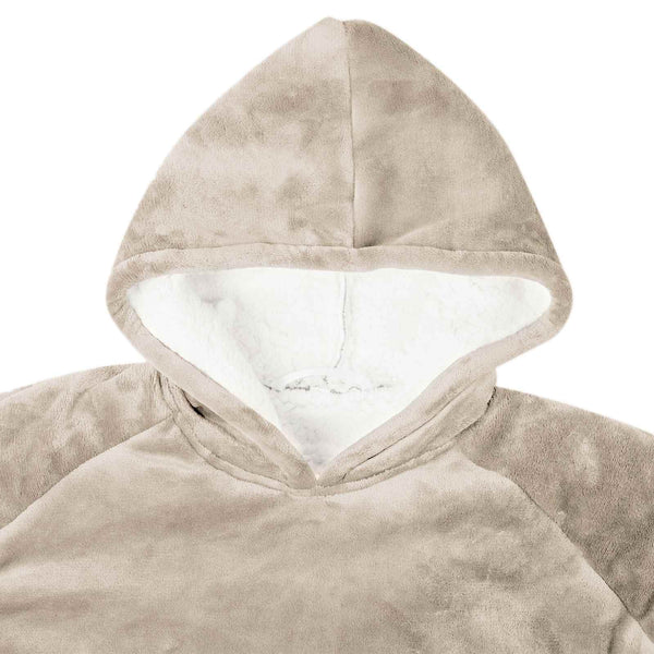 vidaXL Blanket Hoodie Beige M Fleece and Flannel