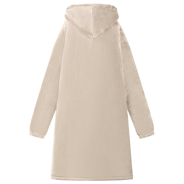 vidaXL Blanket Hoodie Beige M Fleece and Flannel