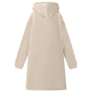 vidaXL Blanket Hoodie Beige L Fleece and Flannel