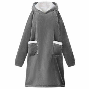 vidaXL Wearable Blanket Dark Grey M Fleece and Flannel