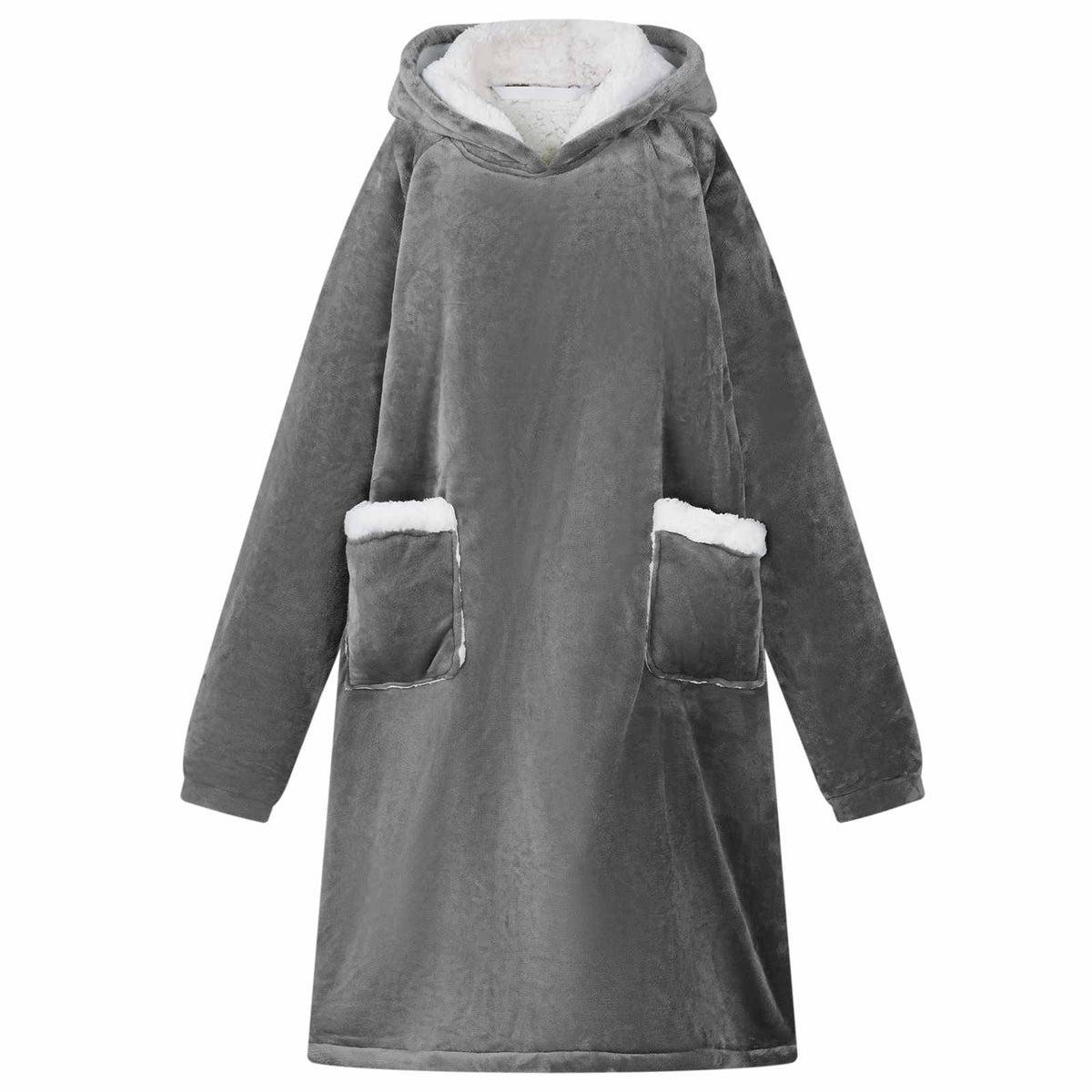 vidaXL Wearable Blanket Dark Grey M Fleece and Flannel