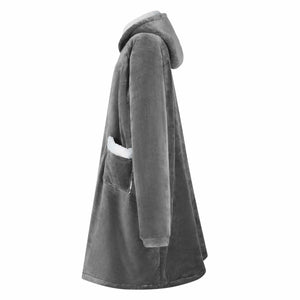 vidaXL Wearable Blanket Dark Grey M Fleece and Flannel