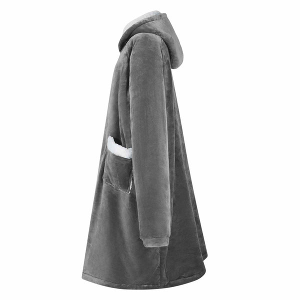 vidaXL Wearable Blanket Dark Grey M Fleece and Flannel