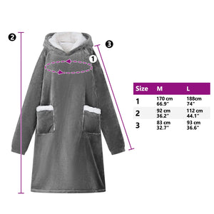 vidaXL Wearable Blanket Dark Grey M Fleece and Flannel