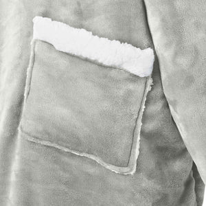vidaXL Blanket Hoodie Grey L Fleece and Flannel