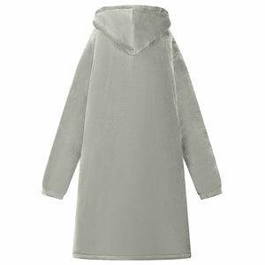 vidaXL Blanket Hoodie Grey L Fleece and Flannel