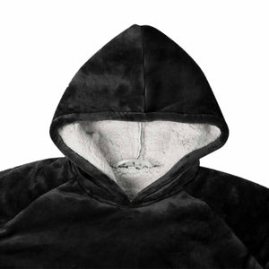 vidaXL Blanket Hoodie Black L Fleece and Flannel