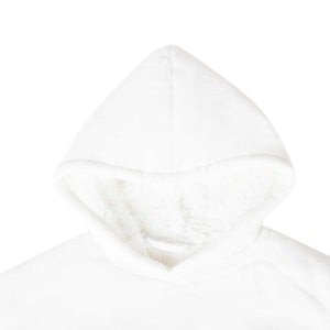vidaXL Blanket Hoodie White M Fleece and Flannel
