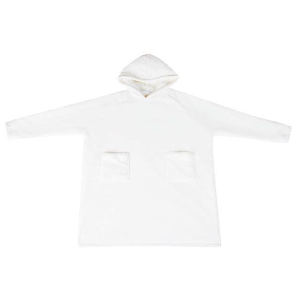 vidaXL Blanket Hoodie White M Fleece and Flannel
